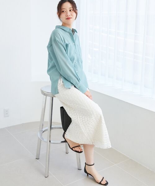 le.coeur blanc / ルクールブラン シャツ・ブラウス | 《手洗い可能》ダブルポケットシアーシャツ | 詳細8