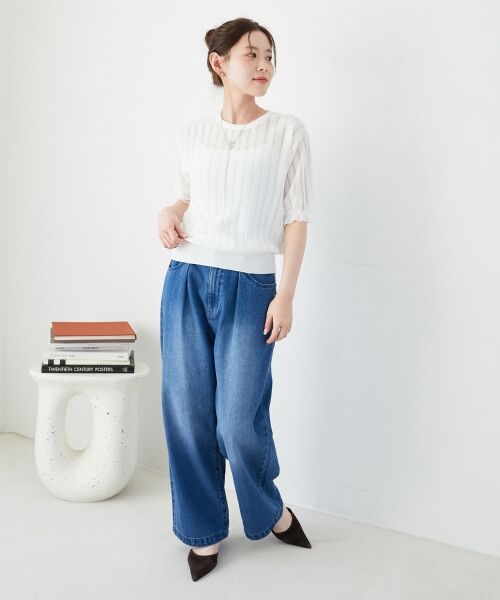 le.coeur blanc / ルクールブラン デニムパンツ | タックワイドデニム | 詳細11