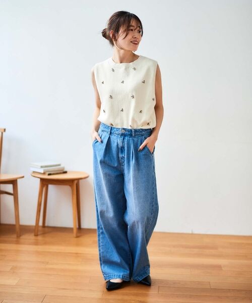 le.coeur blanc / ルクールブラン デニムパンツ | タックワイドデニム | 詳細28