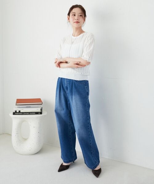 le.coeur blanc / ルクールブラン デニムパンツ | タックワイドデニム | 詳細7