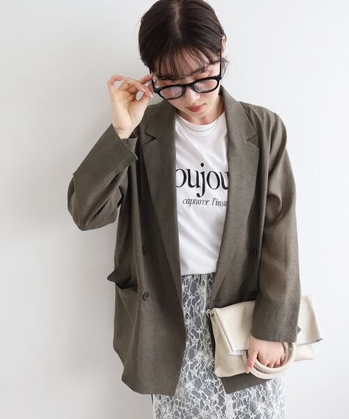 セール】 リネンライクテーラードジャケット （テーラード