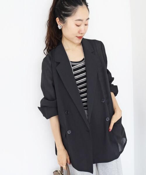 【新品未使用】le.coeur blanc / クロステーラードジャケット ルクールブラン le.coeur blanc 麻クロステーラードジャケット