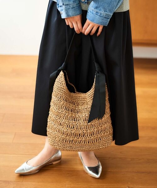 le.coeur blanc / ルクールブラン かごバック | グログランテープ柄編みペーパーバッグ | 詳細12