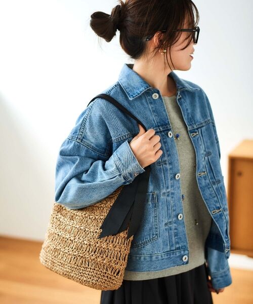 le.coeur blanc / ルクールブラン かごバック | グログランテープ柄編みペーパーバッグ | 詳細13