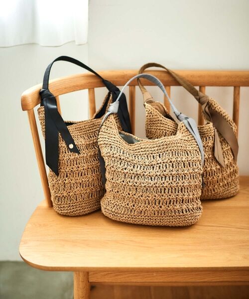 le.coeur blanc / ルクールブラン かごバック | グログランテープ柄編みペーパーバッグ | 詳細2