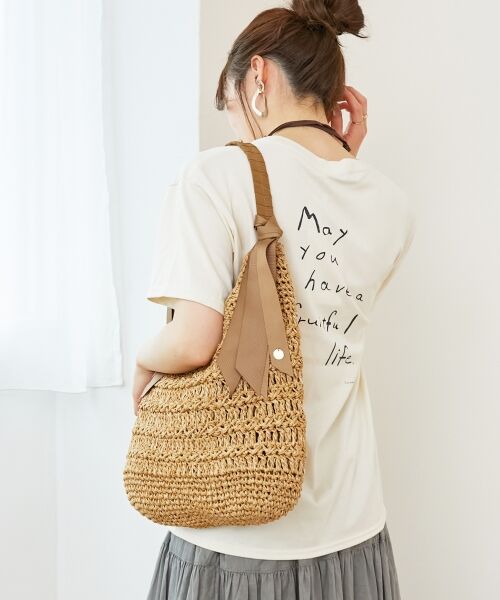 le.coeur blanc / ルクールブラン かごバック | グログランテープ柄編みペーパーバッグ | 詳細24