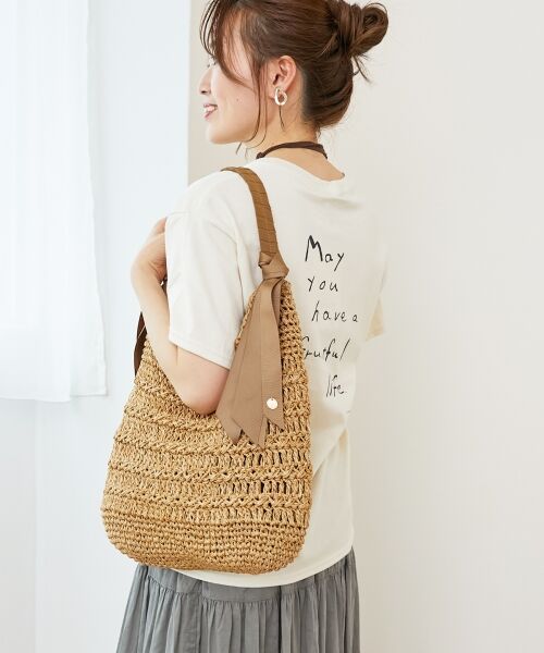 le.coeur blanc / ルクールブラン かごバック | グログランテープ柄編みペーパーバッグ | 詳細25