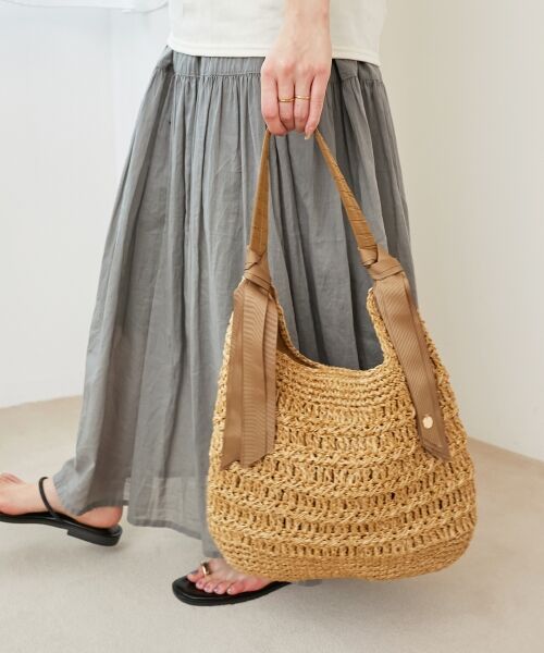 le.coeur blanc / ルクールブラン かごバック | グログランテープ柄編みペーパーバッグ | 詳細26