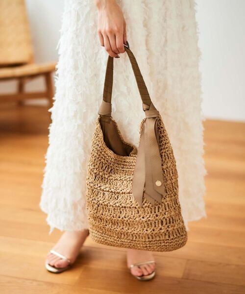 le.coeur blanc / ルクールブラン かごバック | グログランテープ柄編みペーパーバッグ | 詳細29