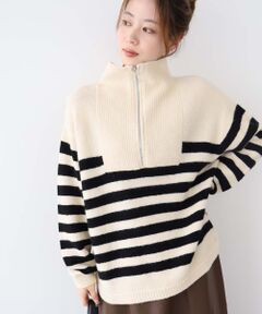 le.coeur blanc / ルクールブラン ニット・セーター | 《手洗い可能》TORRAZZO DONNA ハーフジップボーダー