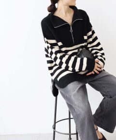 le.coeur blanc / ルクールブラン ニット・セーター | 《手洗い可能》TORRAZZO DONNA ハーフジップボーダー