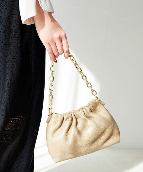 le. coeur blanc/ルクールブラン AULENTTIギャザー2WAYショルダー ベージュ FREE le. coeur blanc/ルクールブラン AULENTTIギャザー2WAYショルダー ベージュ FREE