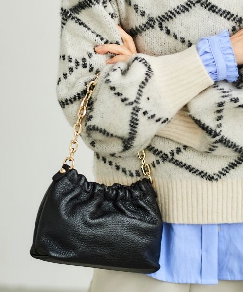le. coeur blanc/ルクールブラン AULENTTIギャザー2WAYショルダー ブラック FREE le. coeur blanc/ルクールブラン AULENTTIギャザー2WAYショルダー ブラック FREE