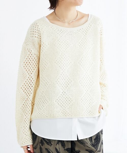 le. coeur blanc/ルクールブラン TORRAZZO DONNAスパンコールニット オフ 38 le. coeur blanc/ルクールブラン TORRAZZO DONNAスパンコールニット オフ 38