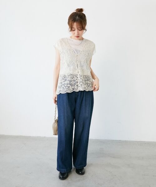 le.coeur blanc / ルクールブラン ベスト | 《手洗い可能》TORRAZZO DONNAメッシュレースベスト | 詳細10