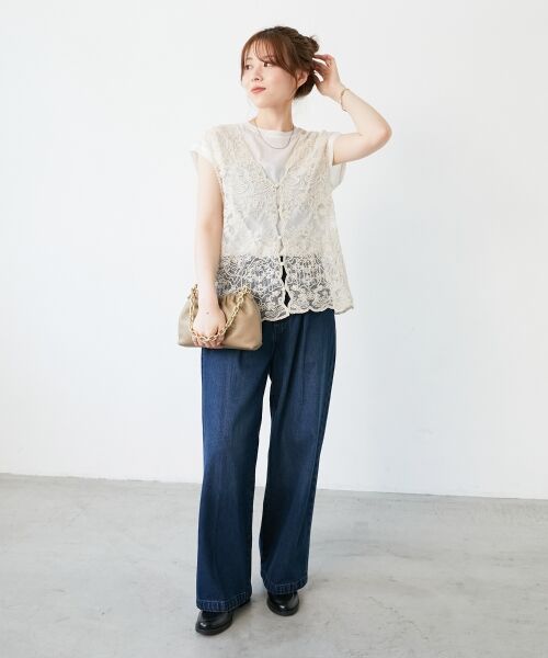 le.coeur blanc / ルクールブラン ベスト | 《手洗い可能》TORRAZZO DONNAメッシュレースベスト | 詳細11