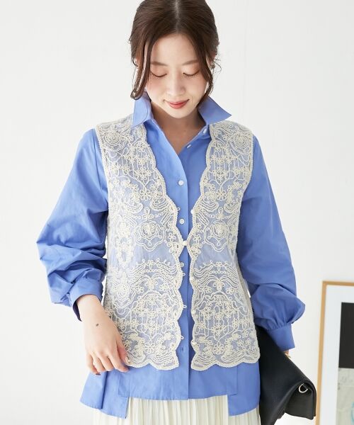 le.coeur blanc / ルクールブラン ベスト | 《手洗い可能》TORRAZZO DONNAメッシュレースベスト | 詳細12