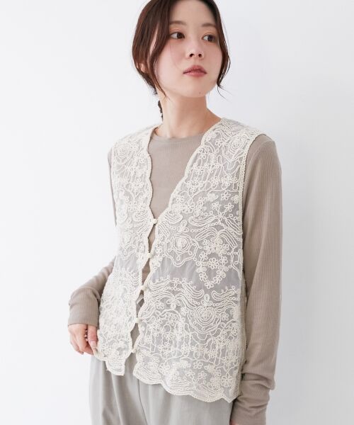 le.coeur blanc / ルクールブラン ベスト | 《手洗い可能》TORRAZZO DONNAメッシュレースベスト | 詳細20