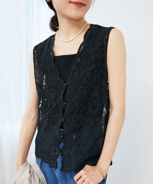 le.coeur blanc / ルクールブラン ベスト | 《手洗い可能》TORRAZZO DONNAメッシュレースベスト | 詳細24