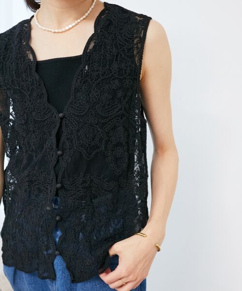 le.coeur blanc / ルクールブラン ベスト | 《手洗い可能》TORRAZZO DONNAメッシュレースベスト | 詳細25
