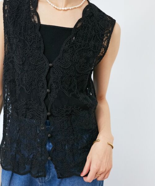 le.coeur blanc / ルクールブラン ベスト | 《手洗い可能》TORRAZZO DONNAメッシュレースベスト | 詳細26