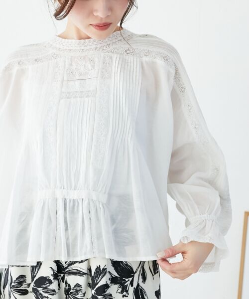 le. coeur blanc/ルクールブラン Fanakaリバーレースブラウス オフ 38 le. coeur blanc/ルクールブラン Fanakaリバーレースブラウス オフ 38
