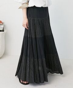 le.coeur blanc / ルクールブラン ロング・マキシ丈スカート | 《手洗い可能》Fanakaドット切替スカート