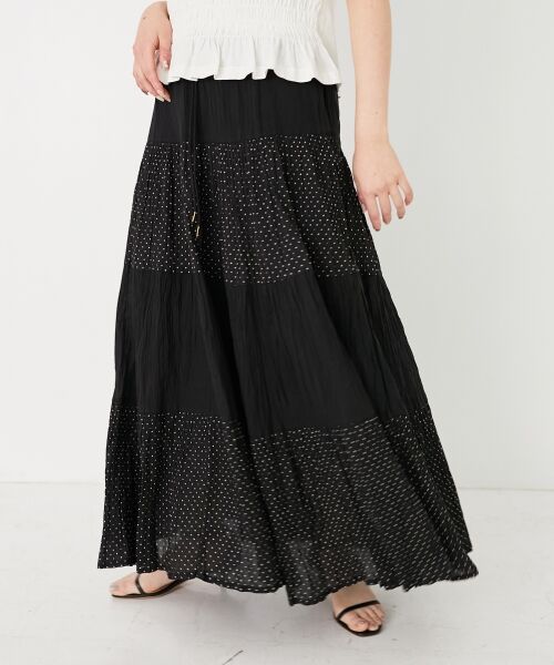 le.coeur blanc / ルクールブラン ロング・マキシ丈スカート | 《手洗い可能》Fanakaドット切替スカート | 詳細15
