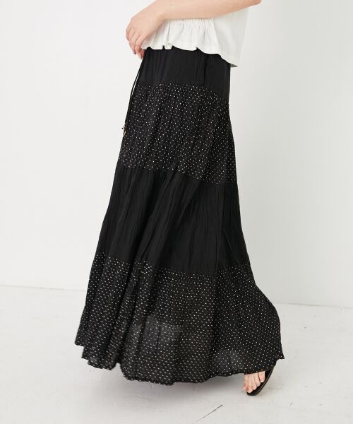 le.coeur blanc / ルクールブラン ロング・マキシ丈スカート | 《手洗い可能》Fanakaドット切替スカート | 詳細16