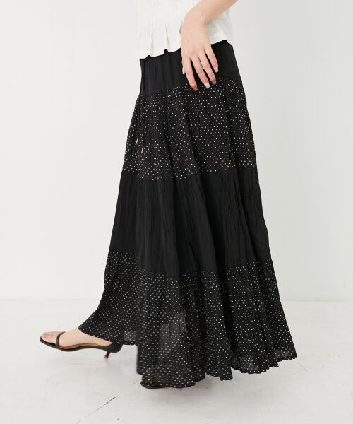 le.coeur blanc / ルクールブラン ロング・マキシ丈スカート | 《手洗い可能》Fanakaドット切替スカート | 詳細17