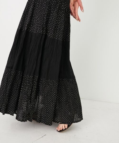 le.coeur blanc / ルクールブラン ロング・マキシ丈スカート | 《手洗い可能》Fanakaドット切替スカート | 詳細18