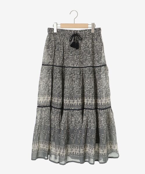 le.coeur blanc / ルクールブラン ロング・マキシ丈スカート | Fanakaパイピングフラワー柄スカート | 詳細1