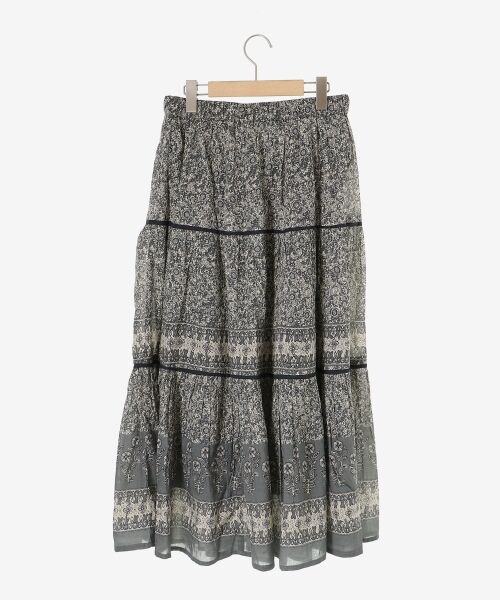 le.coeur blanc / ルクールブラン ロング・マキシ丈スカート | Fanakaパイピングフラワー柄スカート | 詳細19