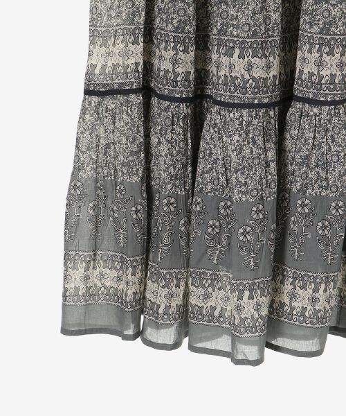 le.coeur blanc / ルクールブラン ロング・マキシ丈スカート | Fanakaパイピングフラワー柄スカート | 詳細22