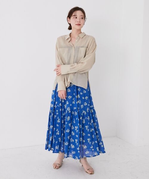 le.coeur blanc / ルクールブラン ロング・マキシ丈スカート | 《手洗い可能》Fanakaレトロフラワースカート | 詳細2