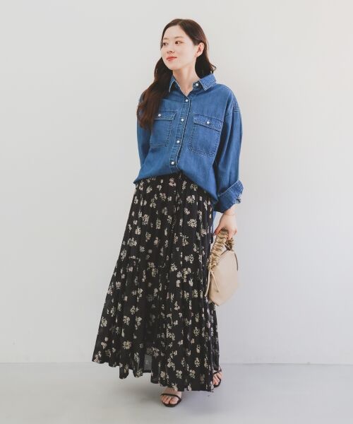 le.coeur blanc / ルクールブラン ロング・マキシ丈スカート | 《手洗い可能》Fanakaレトロフラワースカート | 詳細26