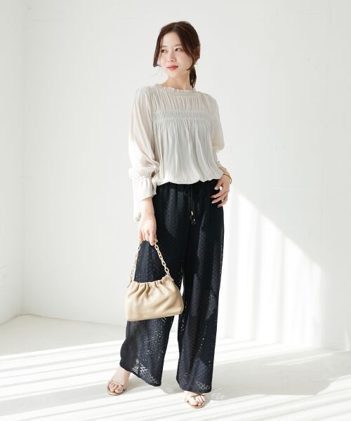 le.coeur blanc / ルクールブラン その他パンツ | 《手洗い可能》Fanakaミックスレースパンツ | 詳細17