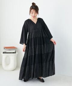 le.coeur blanc / ルクールブラン ロング・マキシ丈ワンピース | Fanakaドット切替ワンピース