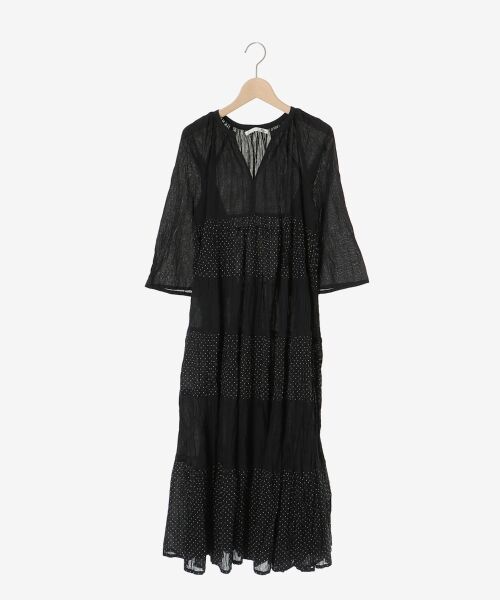 le.coeur blanc / ルクールブラン ロング・マキシ丈ワンピース | Fanakaドット切替ワンピース | 詳細1