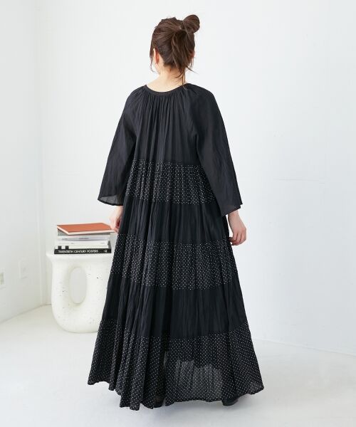 le.coeur blanc / ルクールブラン ロング・マキシ丈ワンピース | Fanakaドット切替ワンピース | 詳細10