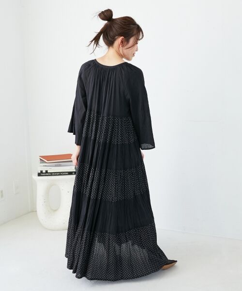 le.coeur blanc / ルクールブラン ロング・マキシ丈ワンピース | Fanakaドット切替ワンピース | 詳細11