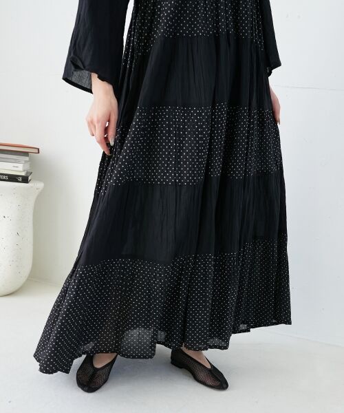 le.coeur blanc / ルクールブラン ロング・マキシ丈ワンピース | Fanakaドット切替ワンピース | 詳細3