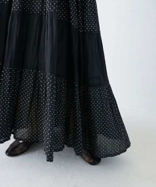 le.coeur blanc / ルクールブラン ロング・マキシ丈ワンピース | Fanakaドット切替ワンピース | 詳細8