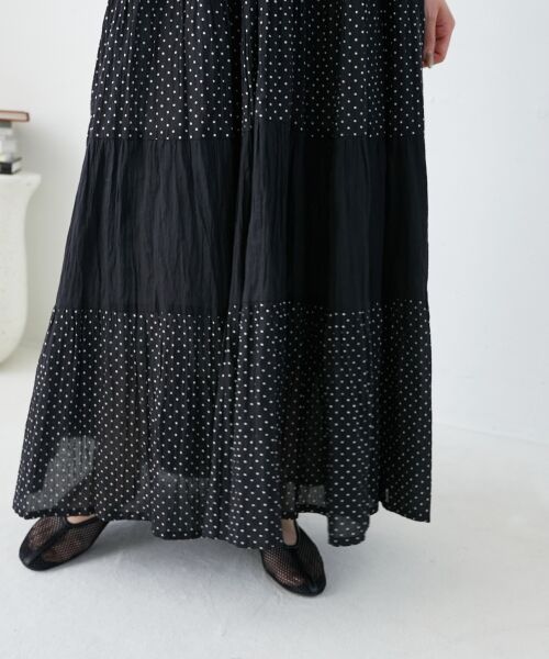 le.coeur blanc / ルクールブラン ロング・マキシ丈ワンピース | Fanakaドット切替ワンピース | 詳細9