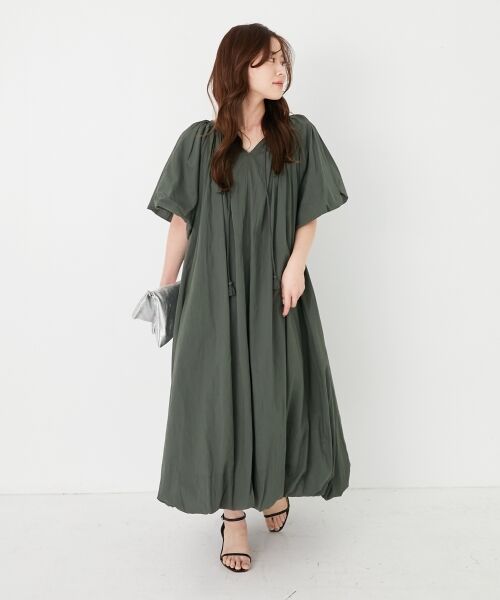 le.coeur blanc / ルクールブラン ロング・マキシ丈ワンピース | 《手洗い可能》Fanakaボリュームスリーブワンピース | 詳細3