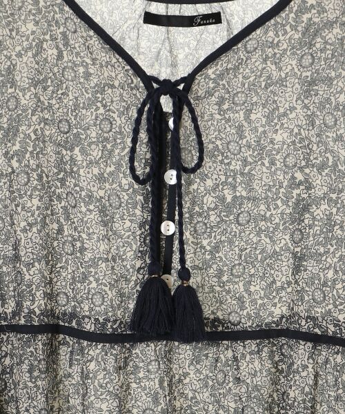 le.coeur blanc / ルクールブラン ロング・マキシ丈ワンピース | Fanakaパイピングフラワー柄ワンピ | 詳細19