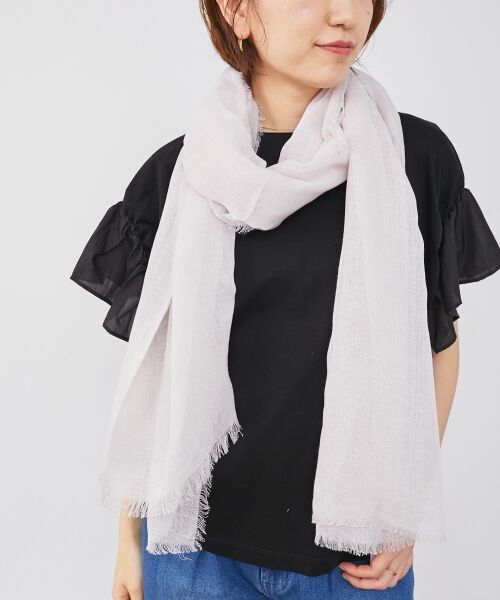 le.coeur blanc / ルクールブラン マフラー・ショール・スヌード・ストール | 《手洗い可能》コットン麻ストール | 詳細2