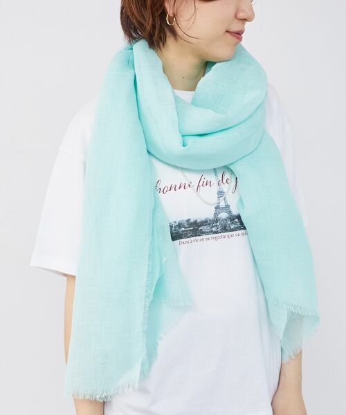 le. coeur blanc/ルクールブラン 《手洗い可能》コットン麻ストール ミント FREE le. coeur blanc/ルクールブラン 《手洗い可能》コットン麻ストール ミント FREE