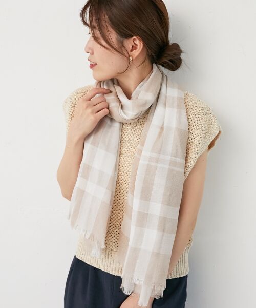 le.coeur blanc / ルクールブラン マフラー・ショール・スヌード・ストール | 《手洗い可能》チェックストール | 詳細6