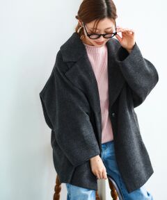 《WEB限定アイテム》ヘリンボーンミドルコート